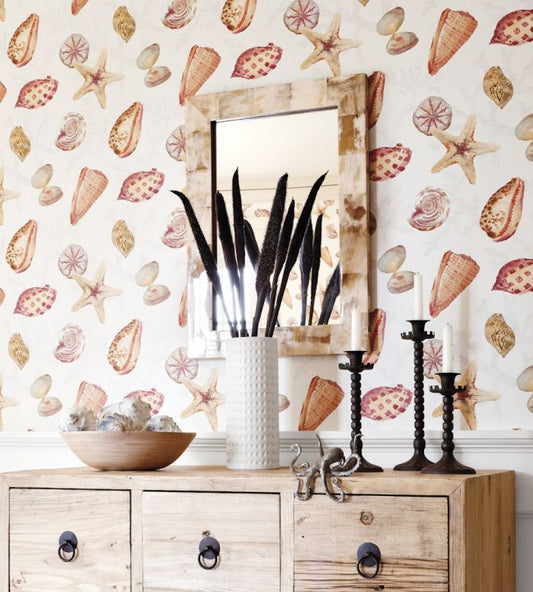 Clearwater Wallpaper - Coral - Thibaut - T5761 - Premier Wallcovering