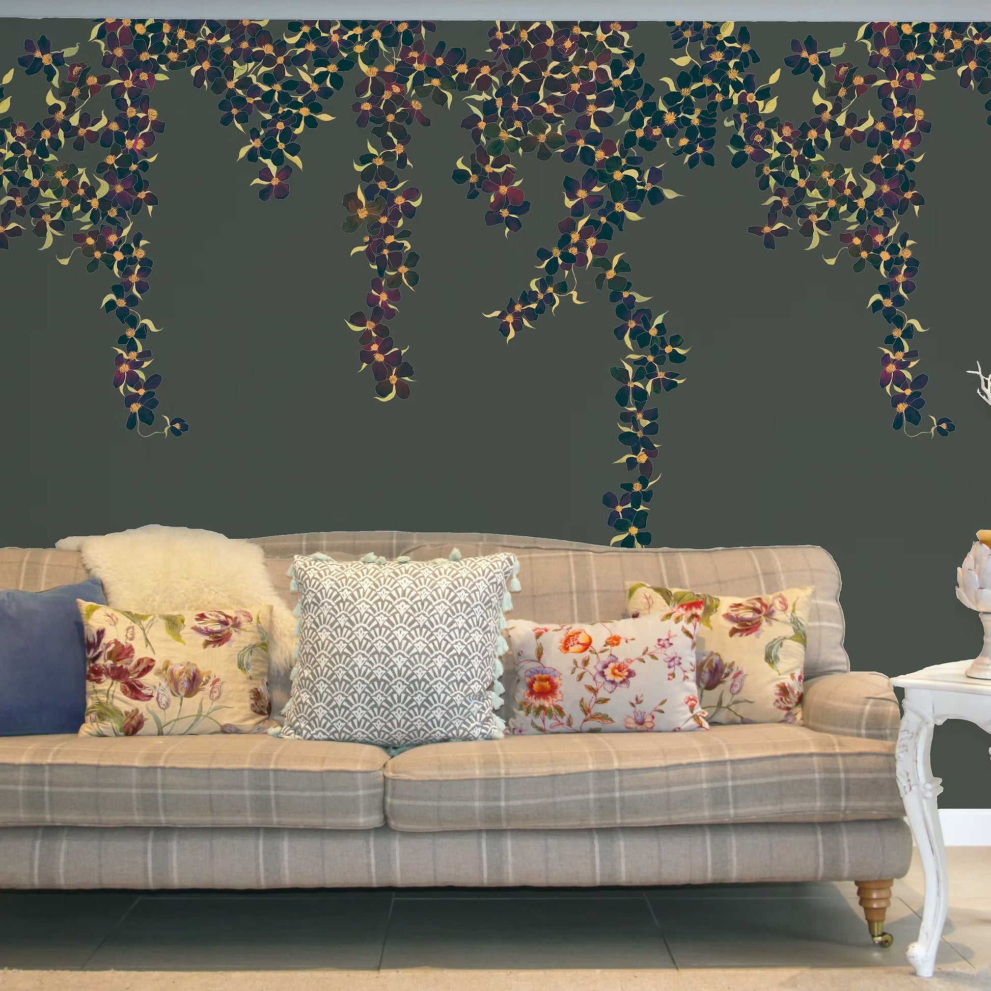 Clematis Wallpaper Mural - Indian summer - Fraiche - WP16002 - Premier Wallcovering