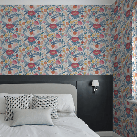 Clementine Wallpaper - Cornflower - Ohpopsi - RON50149W - Premier Wallcovering