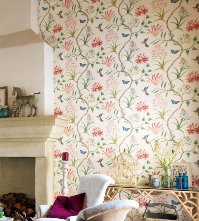 Clementine Wallpaper - Dusky Pink - DVOY213386 - Sanderson - Premier Wallcovering