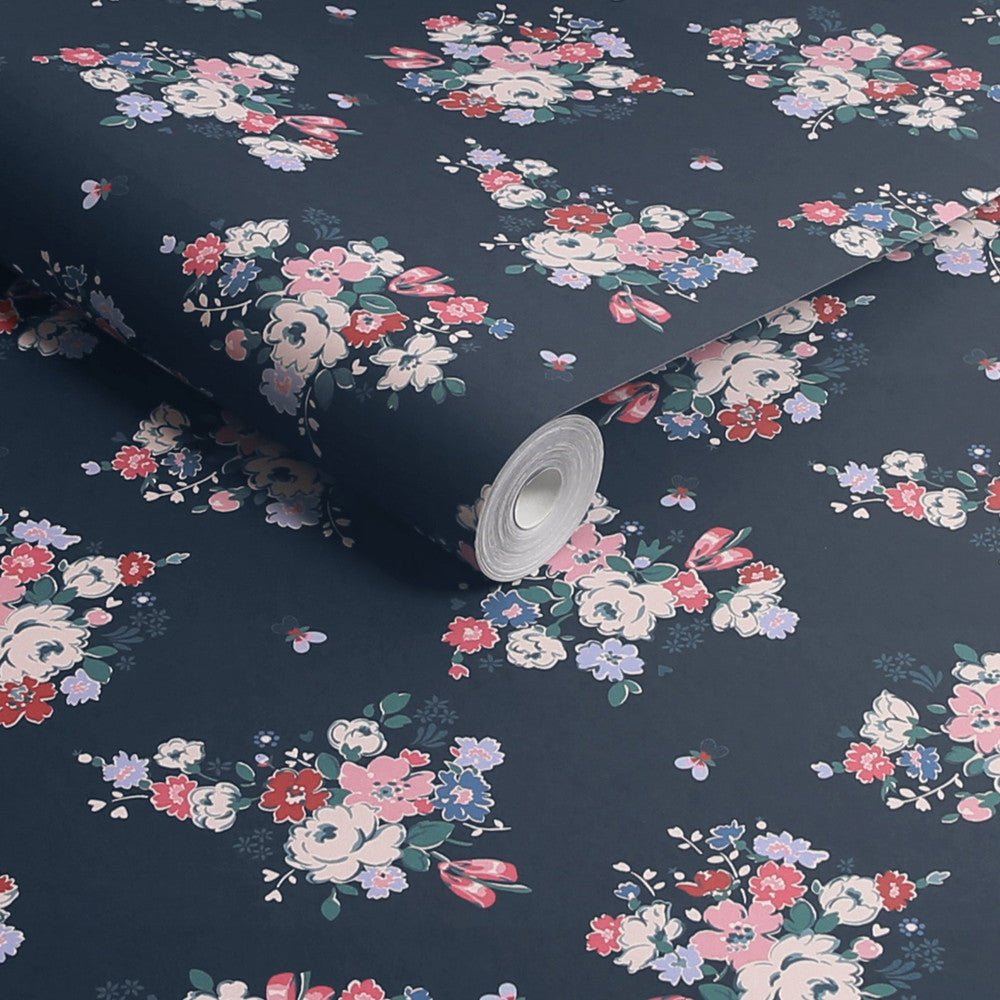 Clifton Floral Wallpaper - Navy - 125510 - Cath Kidston - Premier Wallcovering