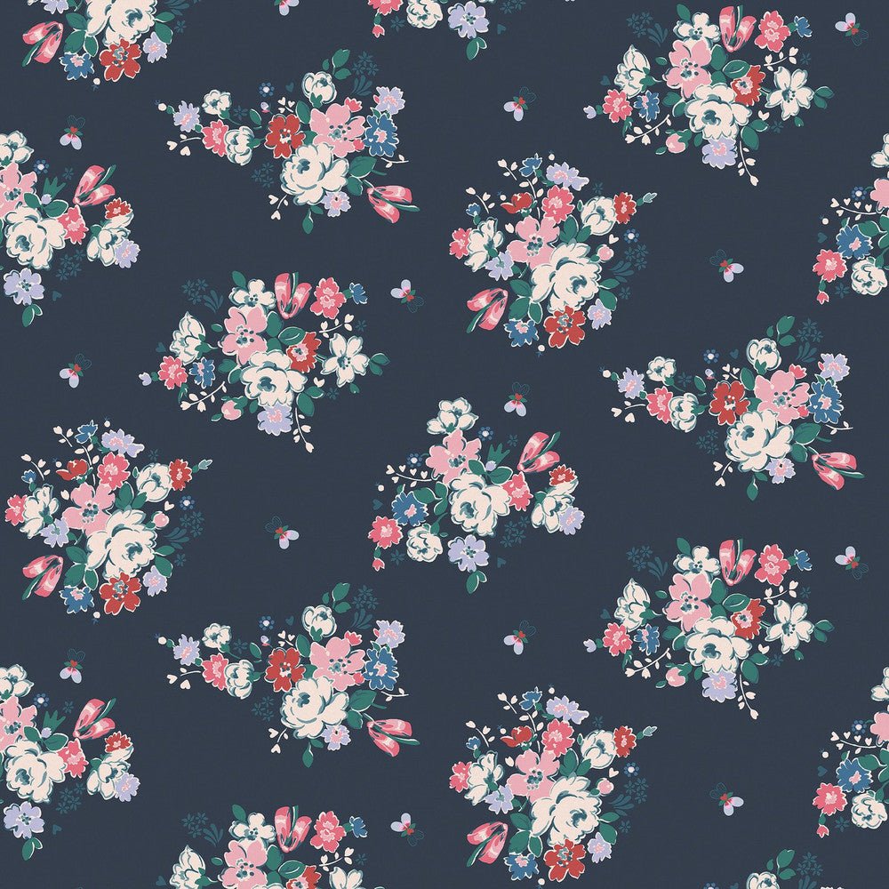 Clifton Floral Wallpaper - Navy - 125510 - Cath Kidston - Premier Wallcovering