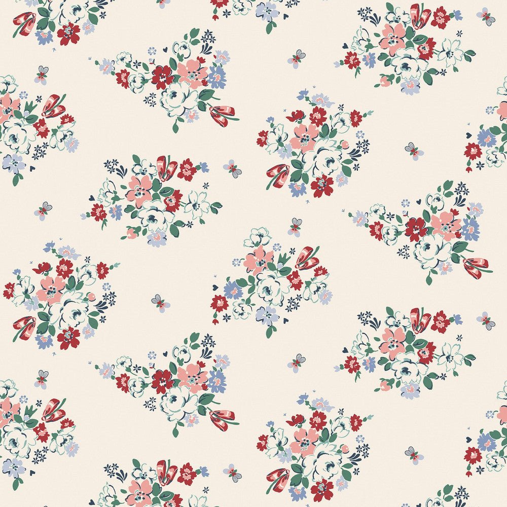 Clifton Floral Wallpaper - Cream - 125509 - Cath Kidston - Premier Wallcovering