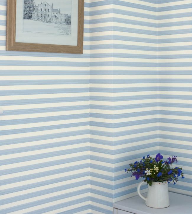 Closet Stripe Wallpaper - Off - Black - 351 - Farrow & Ball - Premier Wallcovering