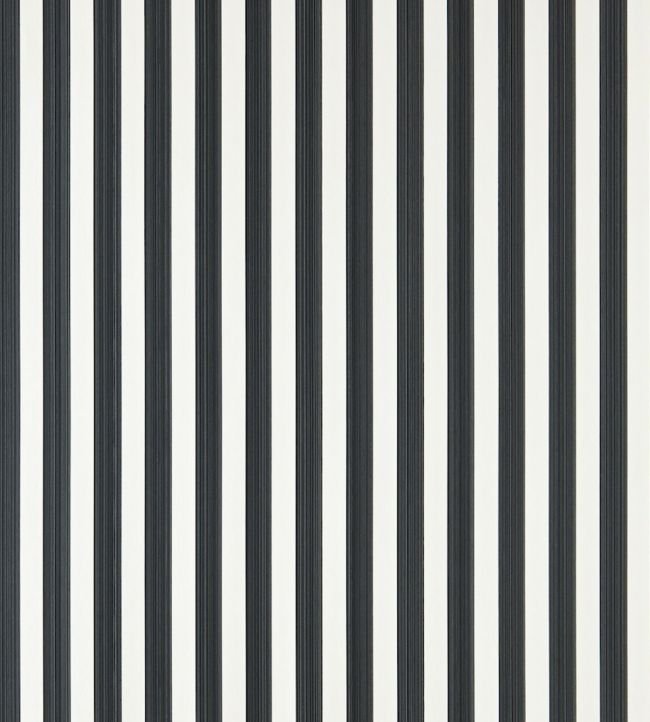 Closet Stripe Wallpaper - Off - Black - 351 - Farrow & Ball - Premier Wallcovering