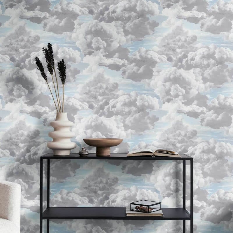Cloud Motif Wallpaper - Grey/Blue - Michalsky Living - 39985-6 - Premier Wallcovering
