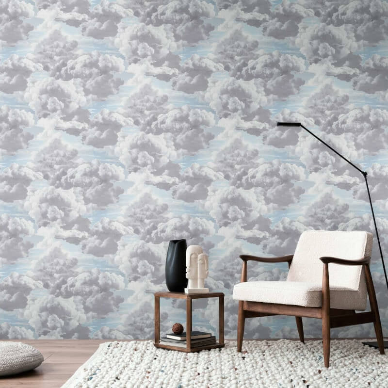 Cloud Motif Wallpaper - Grey/Blue - Michalsky Living - 39985-6 - Premier Wallcovering