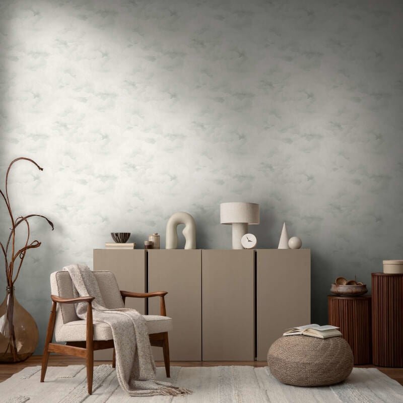 Cloud Motif Wallpaper - White/Light Grey - Michalsky Living - 39985-5 - Premier Wallcovering