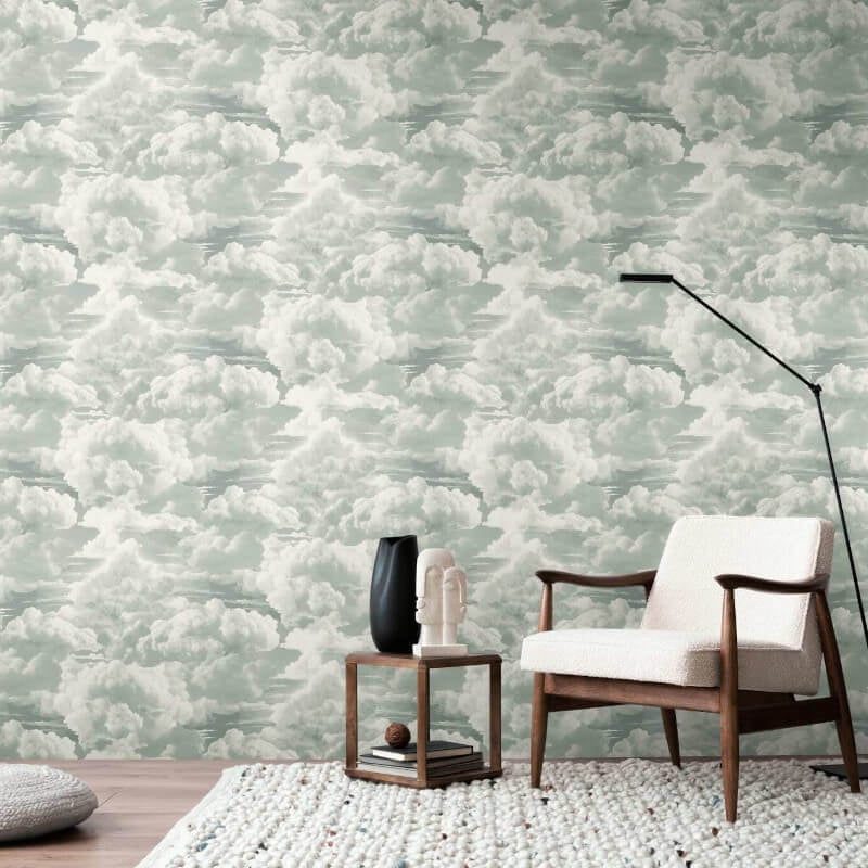 Cloud Motif Wallpaper - White/Grey - Michalsky Living - 39985-1 - Premier Wallcovering
