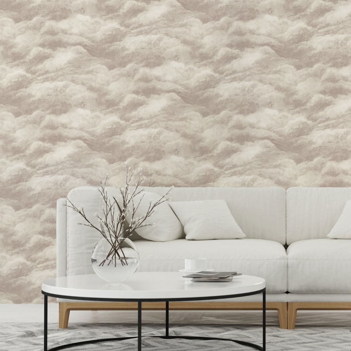 Cloud Wallpaper - Cream - Belgravia - 5706 - Premier Wallcovering