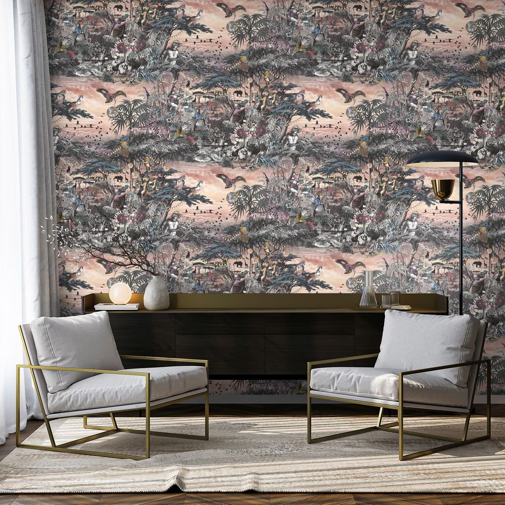 Club Safari Wallpaper - Mist - Brand McKenzie - BMGI006/01B - Premier Wallcovering