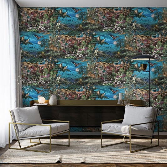 Club Safari Wallpaper - Lagoon - Brand McKenzie - BMGI006/01A - Premier Wallcovering
