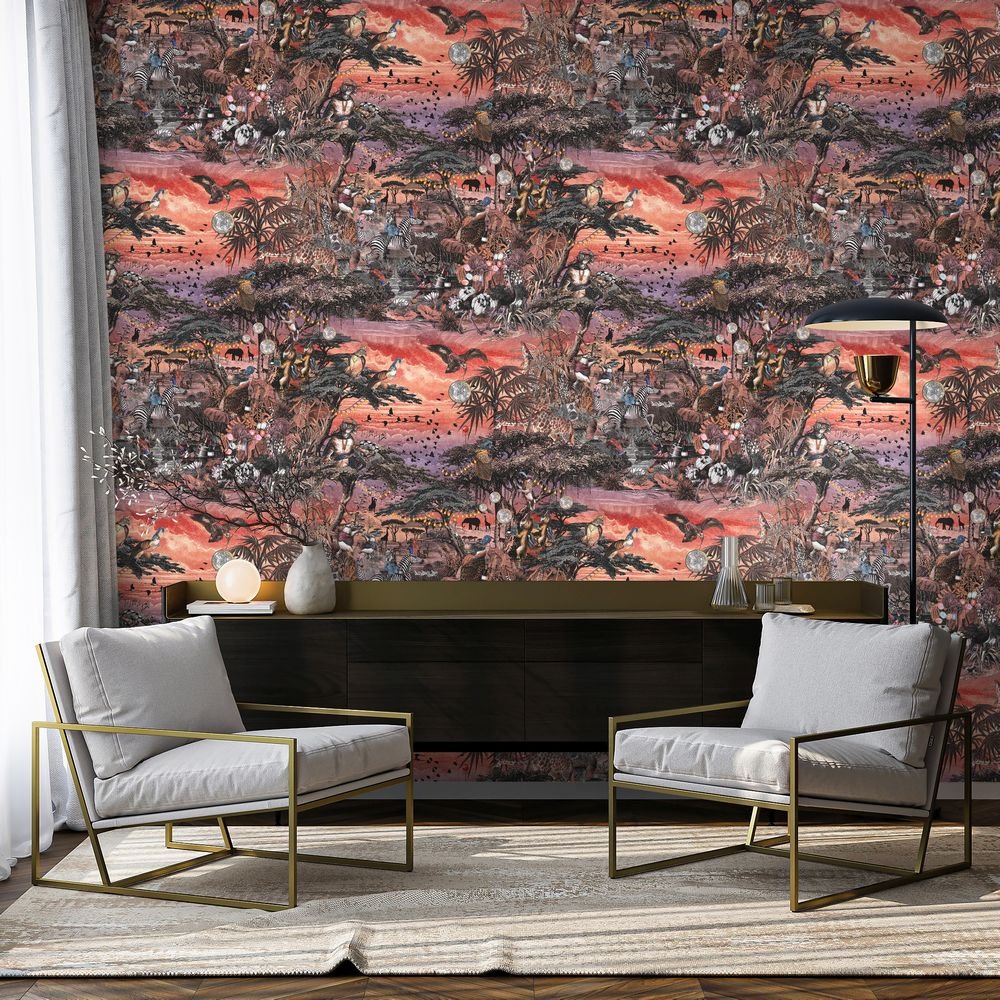 Club Safari Wallpaper - Violet Petal - Brand McKenzie - BMGI006/01E - Premier Wallcovering