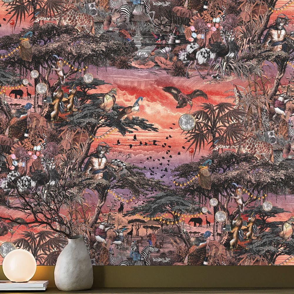 Club Safari Wallpaper - Violet Petal - Brand McKenzie - BMGI006/01E - Premier Wallcovering