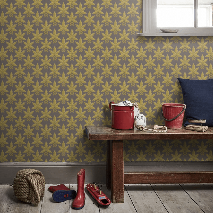 Clutterbuck Wallpaper - Corinthian Gold - Little Greene - 0245CLCORIN - Premier Wallcovering