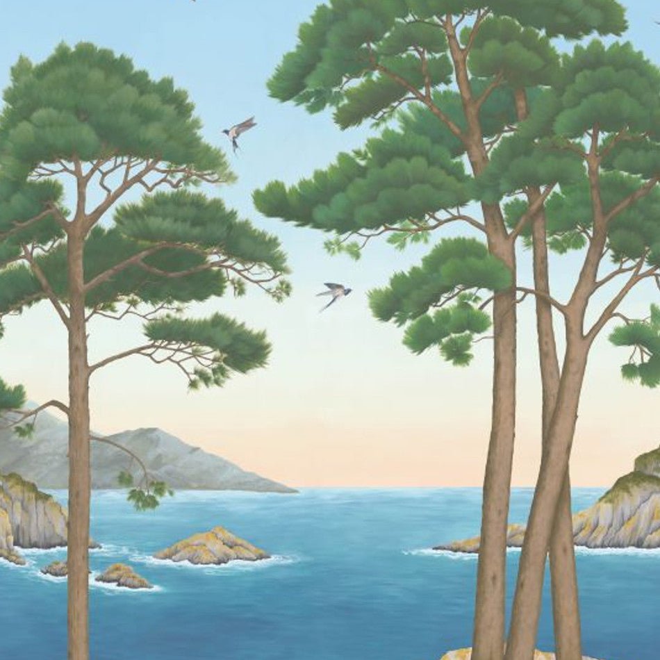 Coastline Wallpaper - Azure - Osborne & Little - W7680-03 - Premier Wallcovering