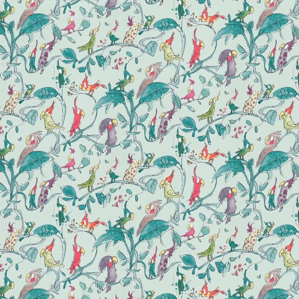 Cockatoos Wallpaper - Turquoise - Osborne & Little - W6060-04 - Premier Wallcovering