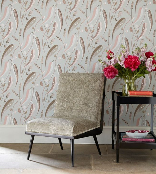 Colbert Wallpaper - Coral/Aqua - Nina Campbell - NCW4353 - 01 - Premier Wallcovering