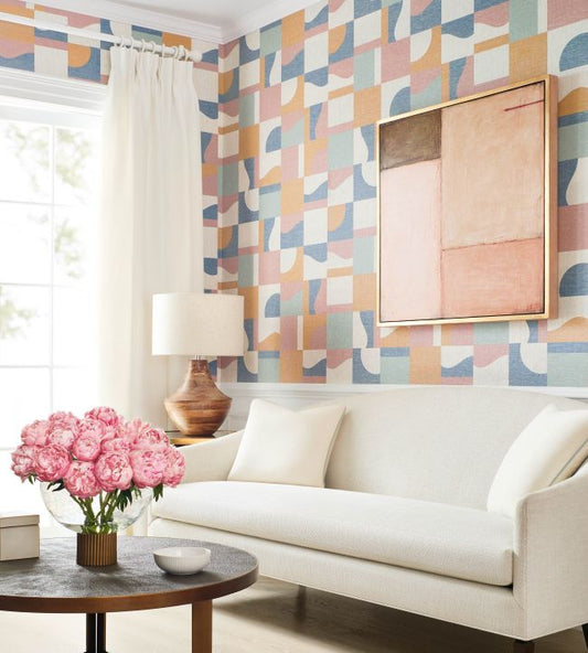 Colored Blocks Wallpaper - Multi - Thibaut - T12857 - Premier Wallcovering