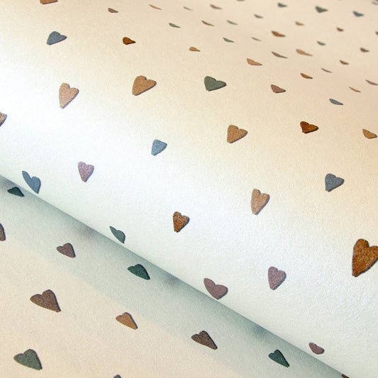 Colored Hearts Great Kids Wallpaper - Pearl - Hohenberger - 26814 - Premier Wallcovering
