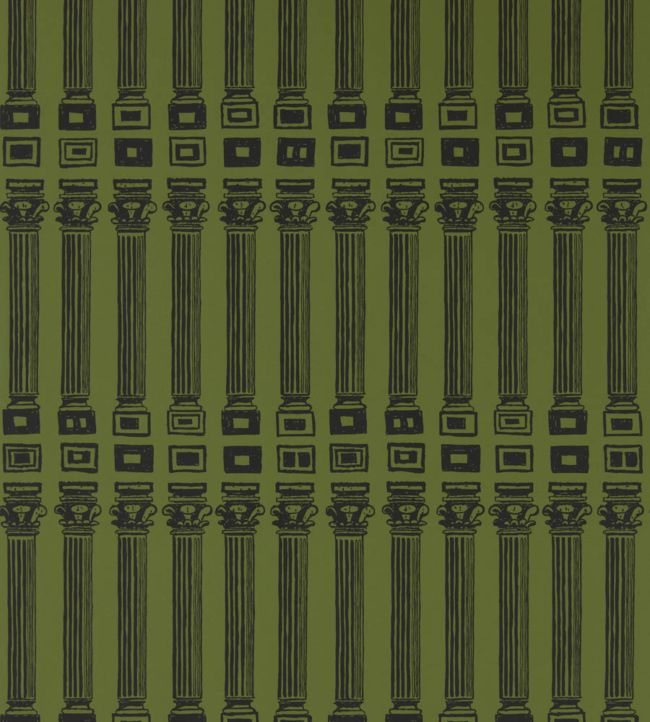 Columns Wallpaper - Olive/Bone Black - ZPLW312970 - Zoffany - Premier Wallcovering