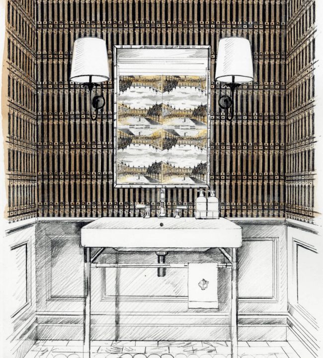 Columns Wallpaper - Empire Grey/Architects White - ZPLW312968 - Zoffany - Premier Wallcovering