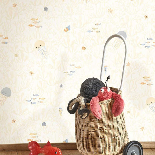 Companions Of The Sea Once Upon A Time Wallpaper - Naturel - Casadeco - 200811616 - Premier Wallcovering