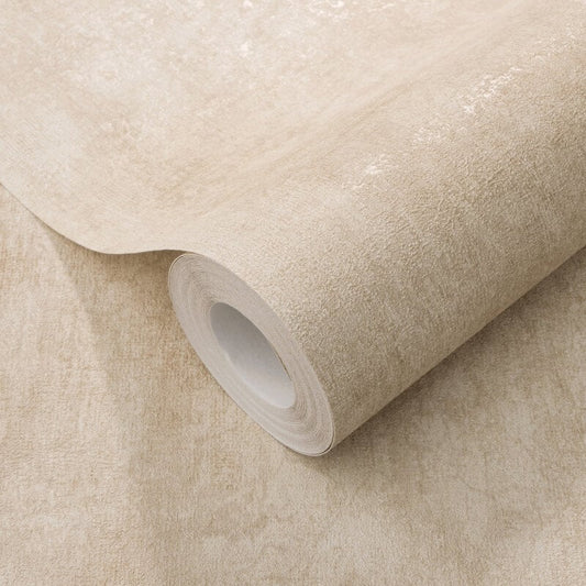 Concrete Texture Metallic Wallpaper - Beige/Gold - Elle Decoration - 10438 - 02 - Premier Wallcovering