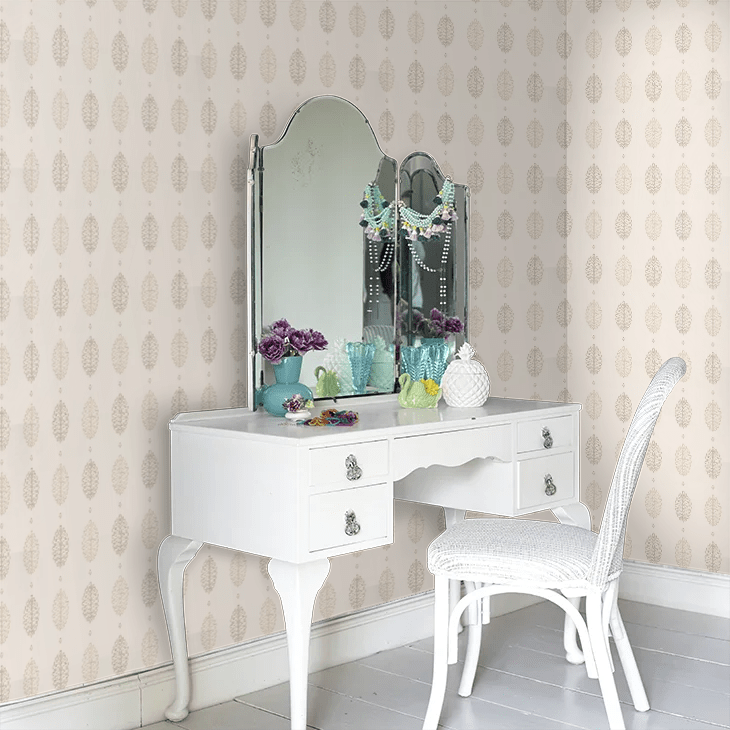 Cones Lint Wallpaper - Brown / Off White - Little Greene - 0271CNLINTZ - Premier Wallcovering