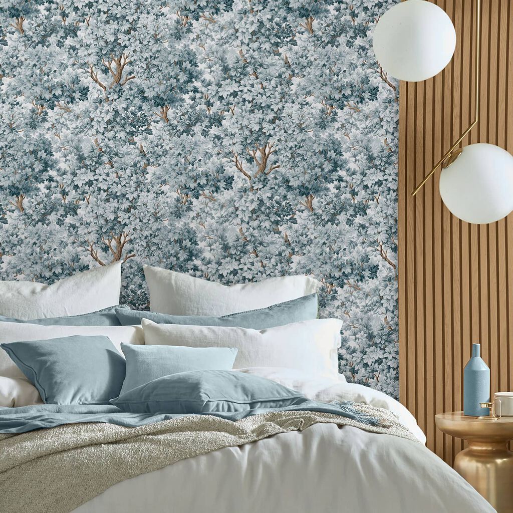 Coppice Wallpaper - Blue - Graham & Brown - 119664 - Premier Wallcovering