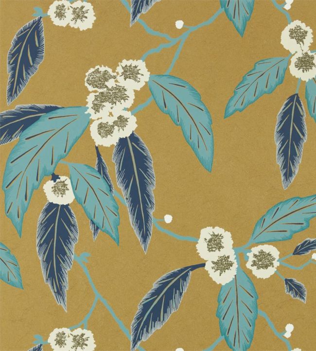 Coppice Wallpaper - Navy/Lagoon/Gold - HSAW112133 - Harlequin - Premier Wallcovering