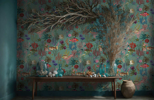 Cora Wallpaper - Soft Aqua - Holden Décor - 99430 - Premier Wallcovering