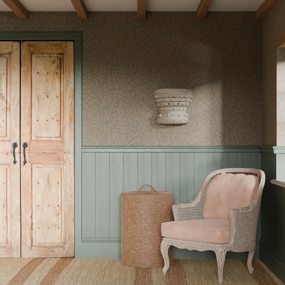 Coral Cove Wallpaper - Autumn Spice and Rustic Green - LAN100285 - Lucie Annabel - Premier Wallcovering