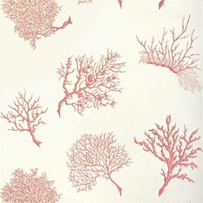 Coral Gables Wallpaper - Coral on White - Thibaut - T6867 - Premier Wallcovering