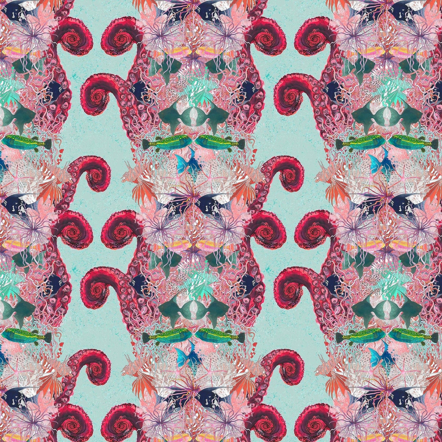 Coral Reef Wallpaper - Aqua - Fraiche - WP15000 - Premier Wallcovering