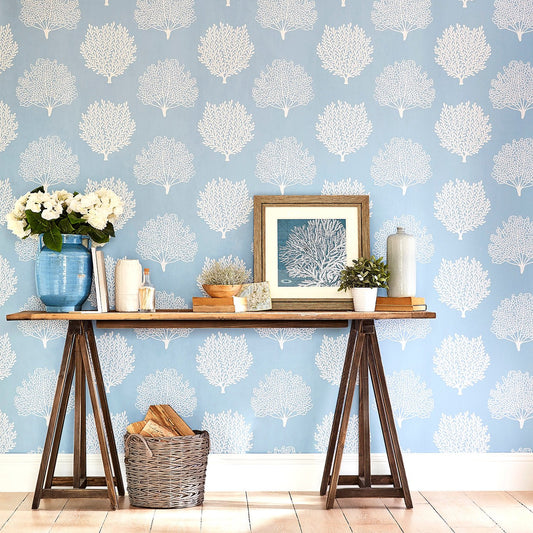 Coraline Wallpaper - Sky - Sanderson - DCOA216576 - Premier Wallcovering