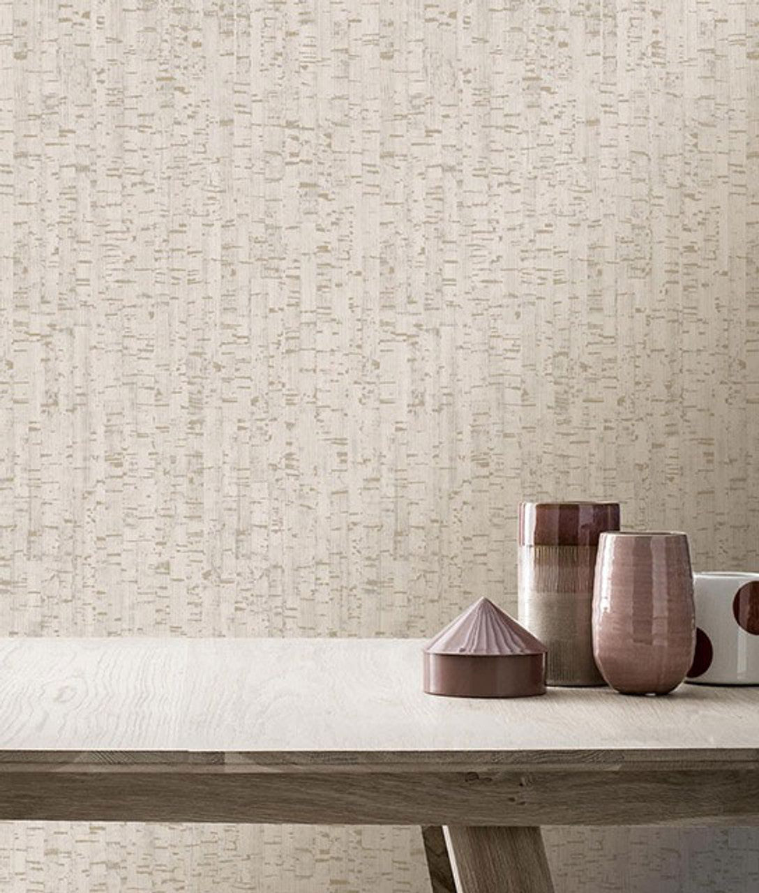 Cork Effect Montado Wallpaper - Beige & Gold - Rasch - 279060 - Premier Wallcovering