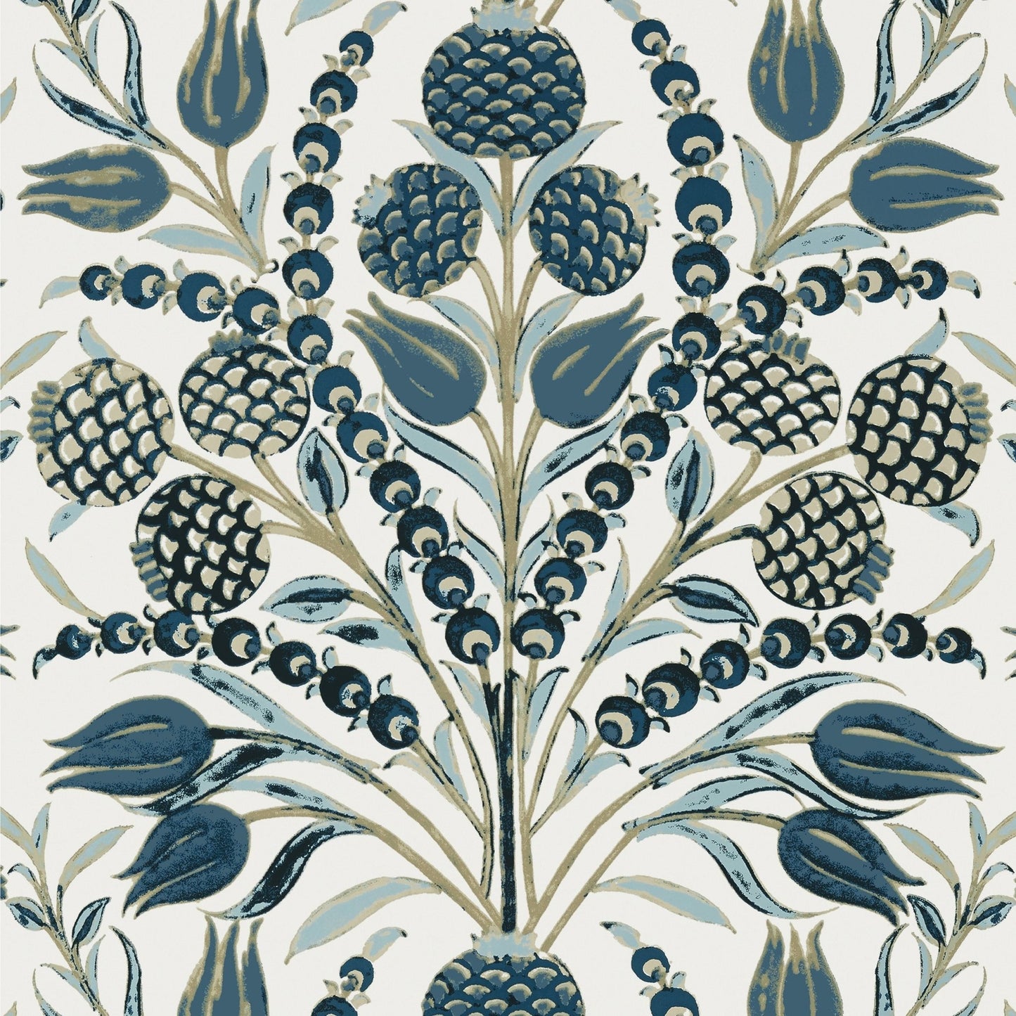 Corneila Wallpaper - Aqua - Thibaut - T72602 - Premier Wallcovering