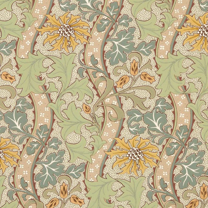 Cornflower Wallpaper - Rose/Woad - Morris & Co - 217582 - Premier Wallcovering