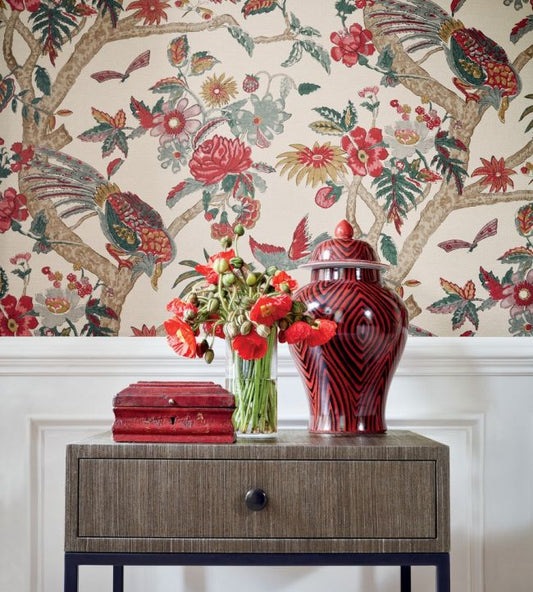 Coromandel Wallpaper - Navy - Thibaut - T10225 - Premier Wallcovering