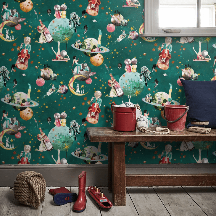 Cosmic Groove Wallpaper - Aurora - Brand McKenzie - BMGI006/02B - Premier Wallcovering