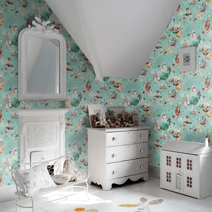Cosmic Groove Wallpaper - Aquamarine - Brand McKenzie - BMGI006/02A - Premier Wallcovering