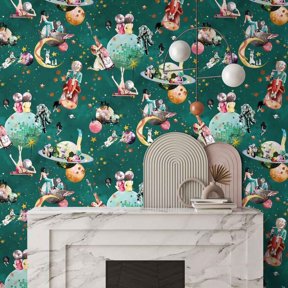 Cosmic Groove Wallpaper - Aurora - Brand McKenzie - BMGI006/02B - Premier Wallcovering
