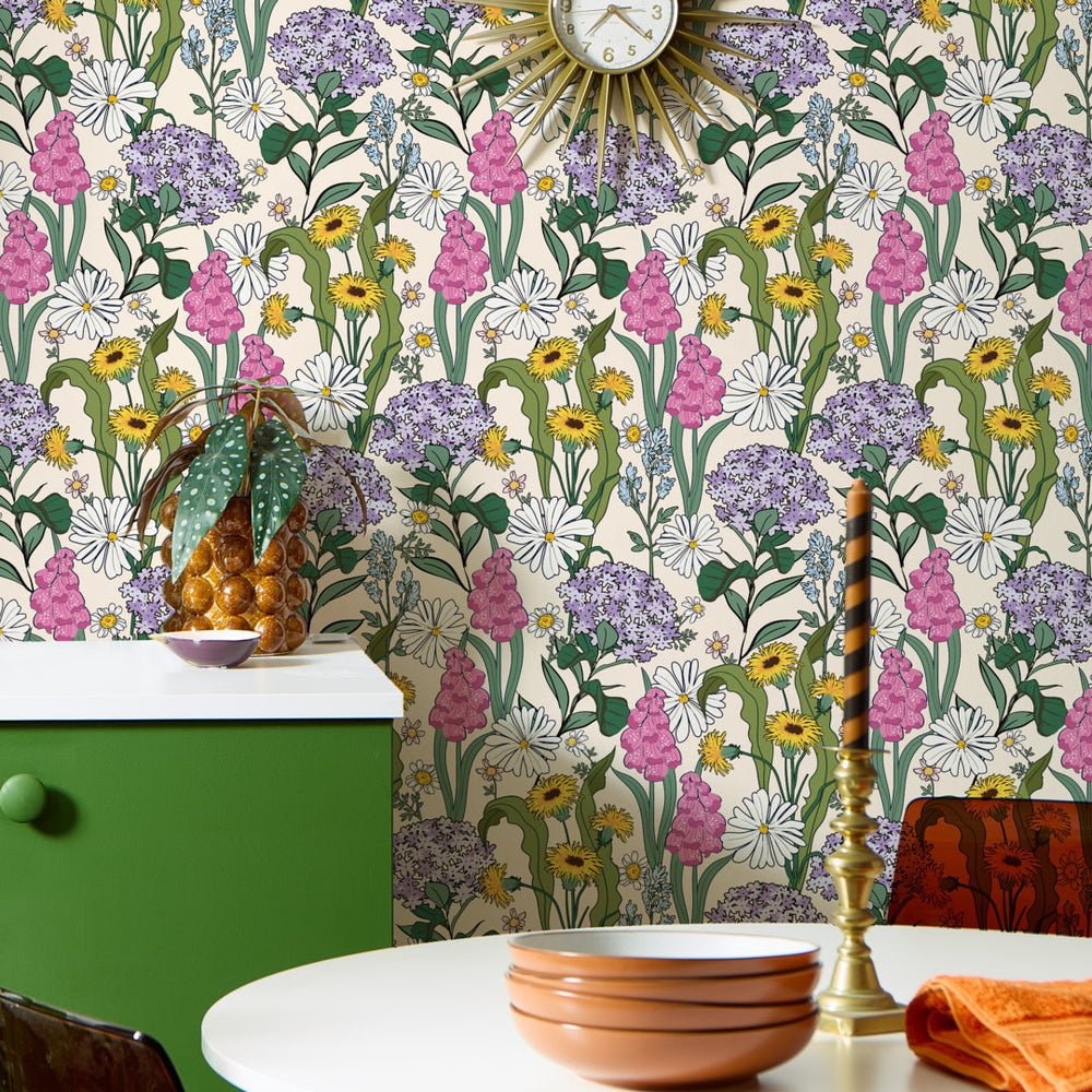 Cottage Garden Wallpaper - Vintage Cream - Lust Home - LH900566 - Premier Wallcovering