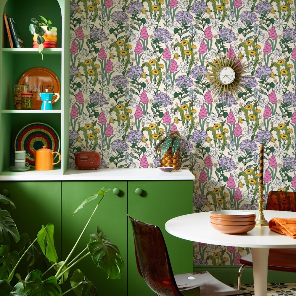 Cottage Garden Wallpaper - Vintage Cream - Lust Home - LH900566 - Premier Wallcovering