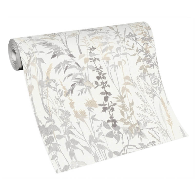 Cottage Leaf Meadow Wallpaper - Cream - Erismann - 10258 - 14 - Premier Wallcovering