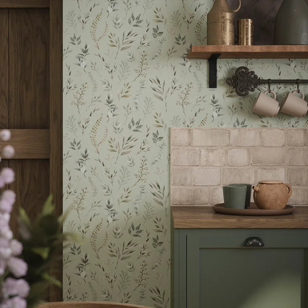 Countryside Trail Wallpaper - Shades of Green - LAN100046 - Lucie Annabel - Premier Wallcovering