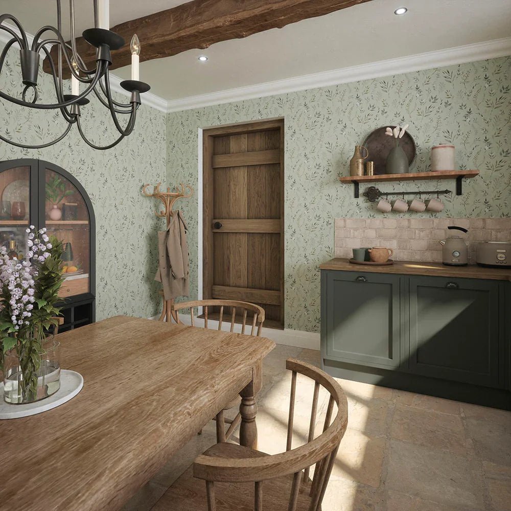 Countryside Trail Wallpaper - Shades of Green - LAN100046 - Lucie Annabel - Premier Wallcovering