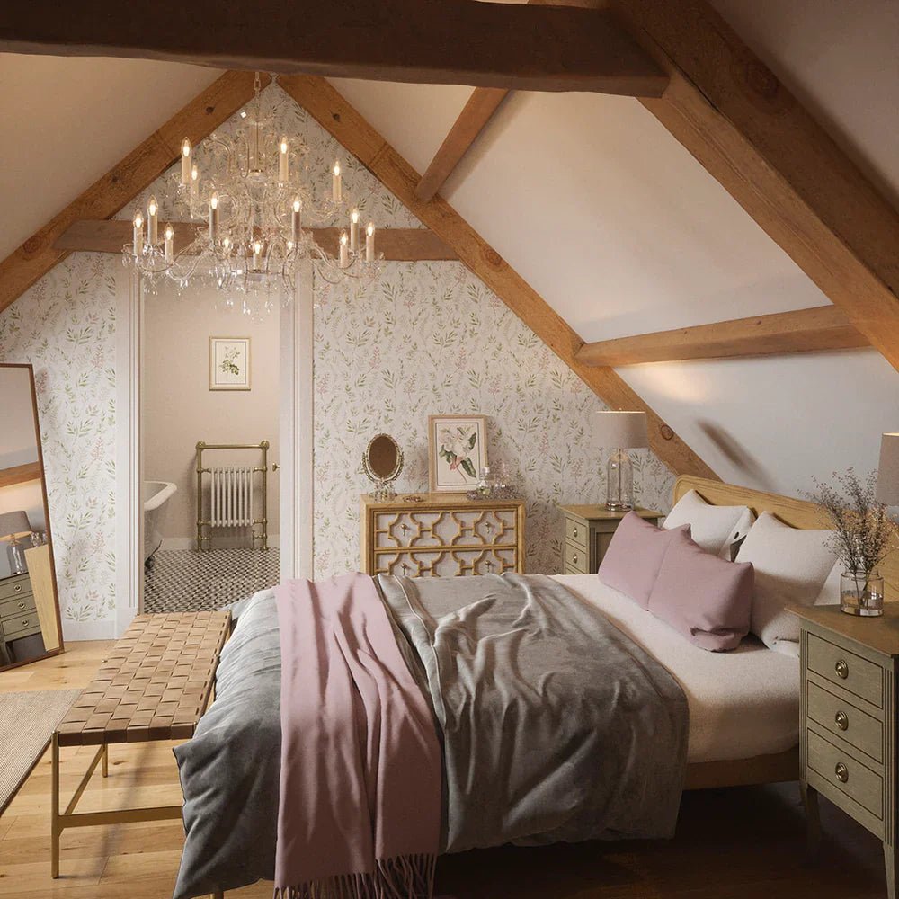 Countryside Trail Wallpaper - Blush, Olive and Sand on White - LAN100048 - Lucie Annabel - Premier Wallcovering
