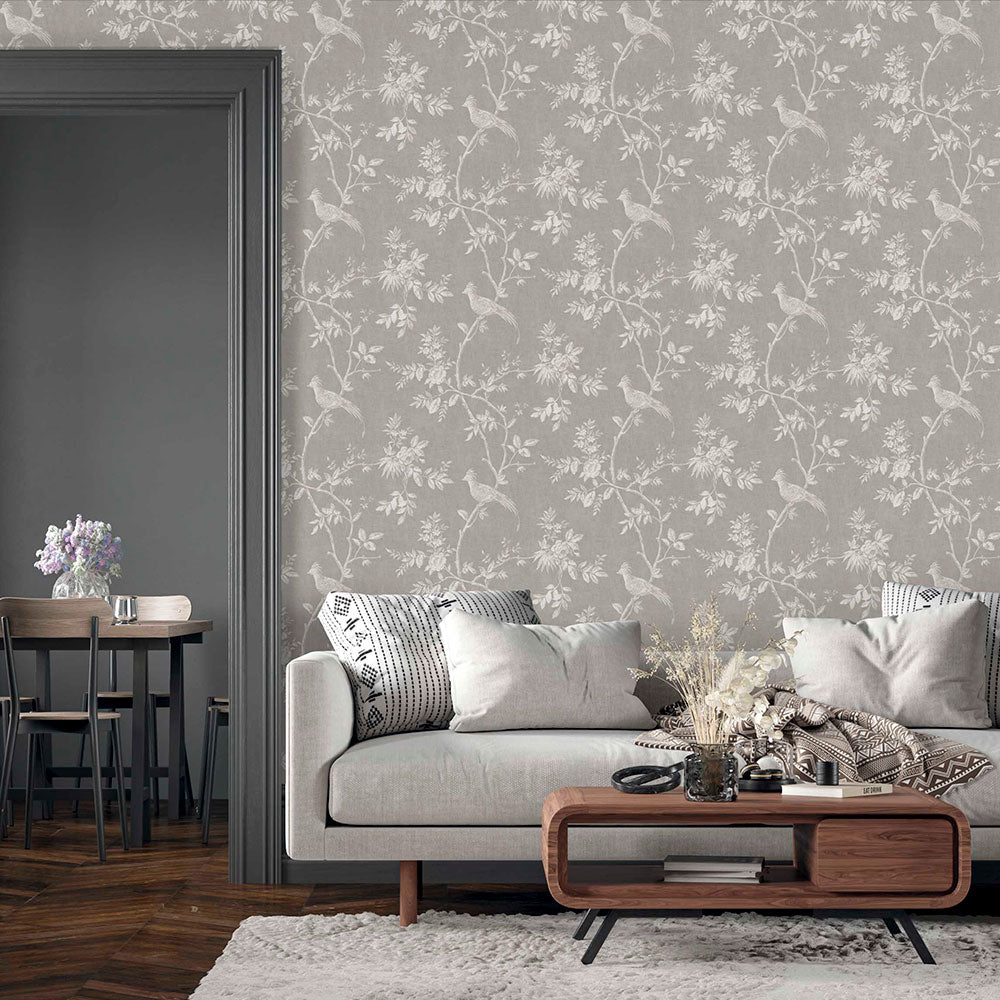 Covent Garden Wallpaper - Vintage Grey - Timothy Wilman - TW2417 - Premier Wallcovering